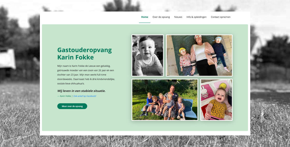 Website van gastouderopvang Karin Fokke